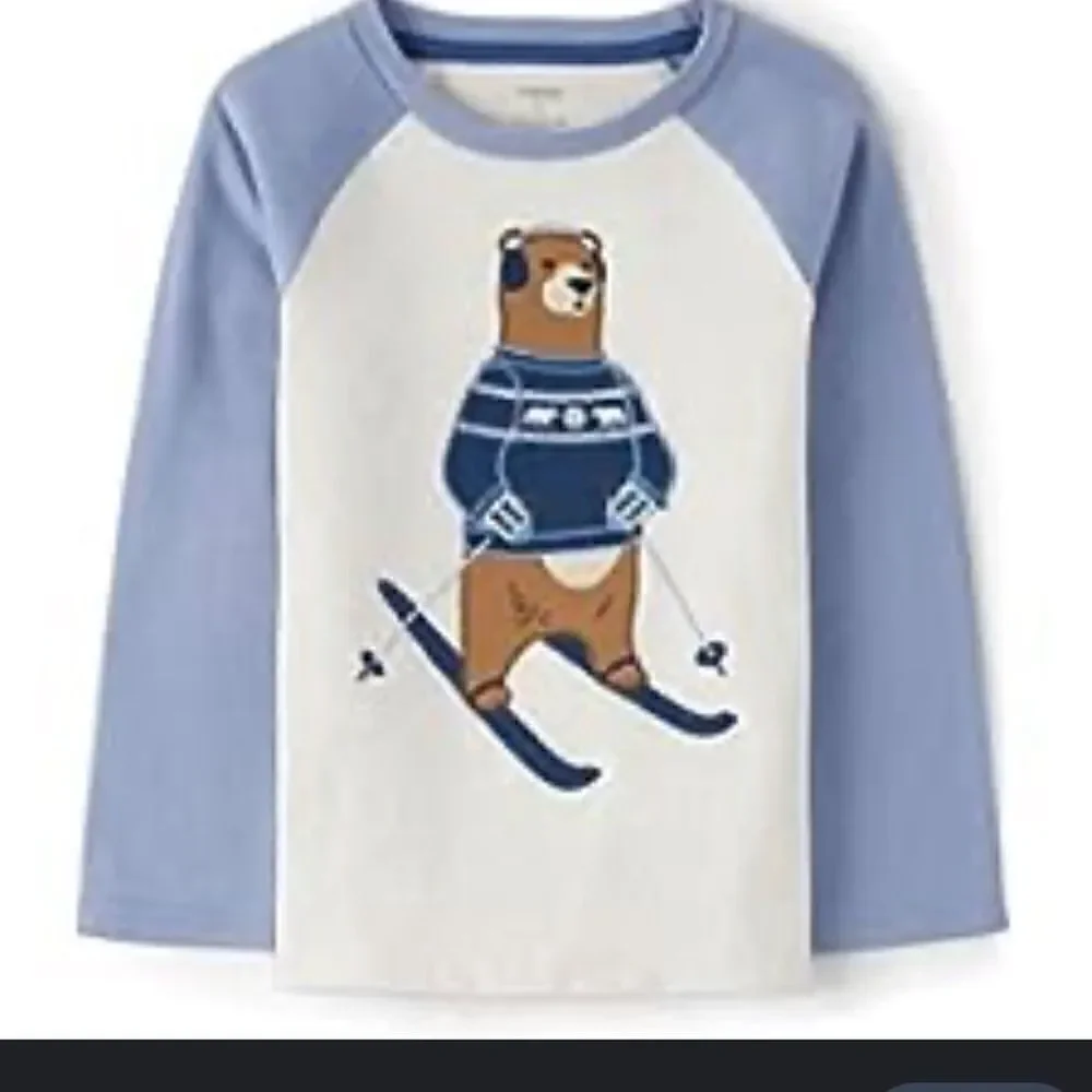 Gymboree | Boys Embroidered Bear Raglan Top - Bear Hugs - H/T Vanilla | 8